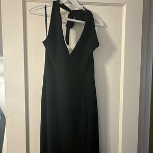 Black halter neck prom dress